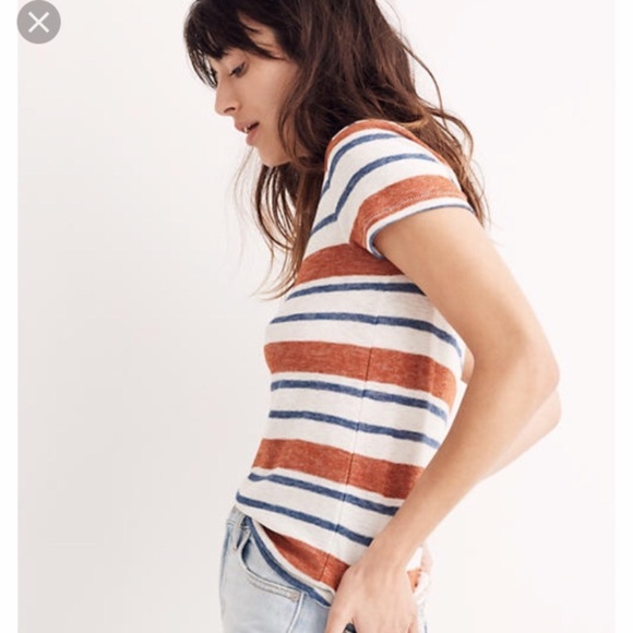 Madewell Tops - NWOT- MADEWELL STRIPPED LINEN TEE